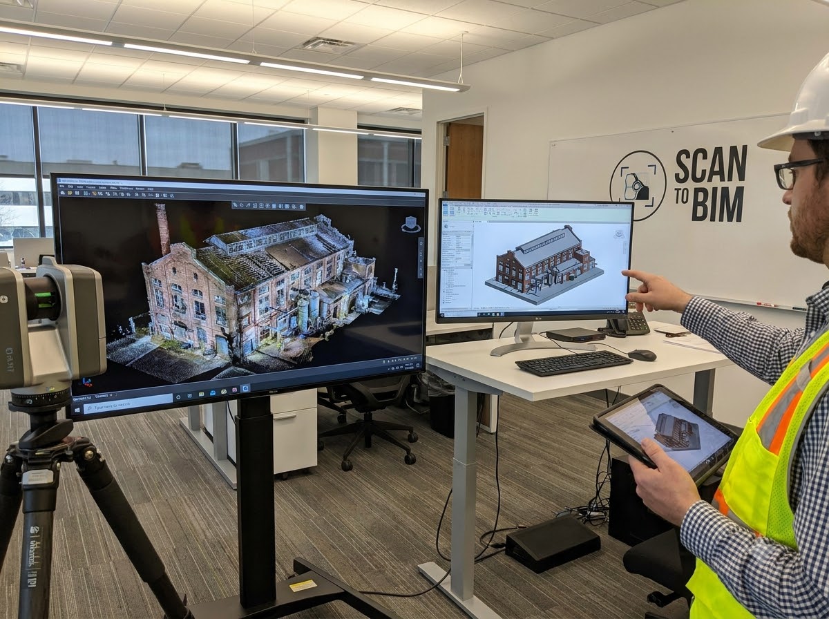 Scan to BIM Point Cloud Conversion Visual